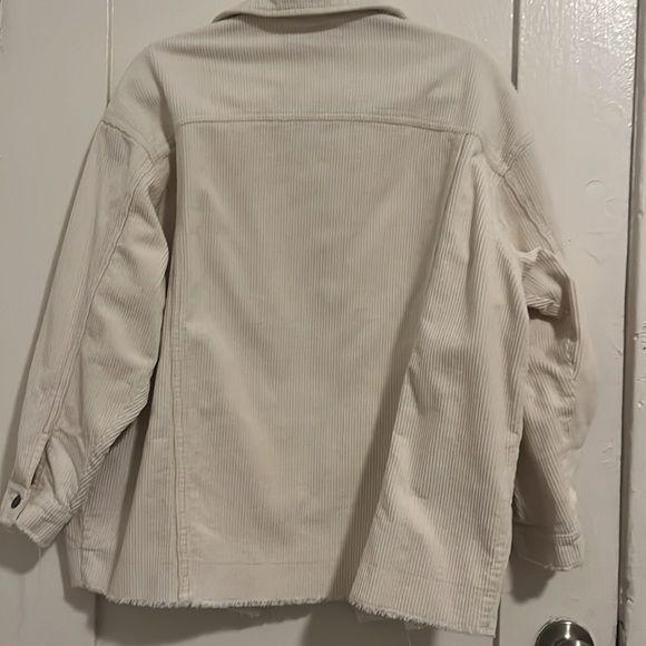 ZARA écru corduroy oversized shacket jacket size M - Picture 6 of 8